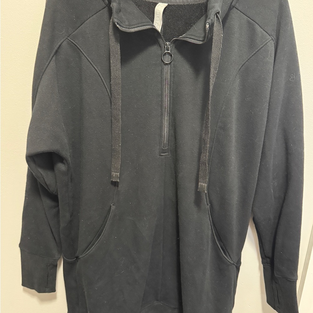 Athleta Black Zip-Up Hoodie Sweatshirt